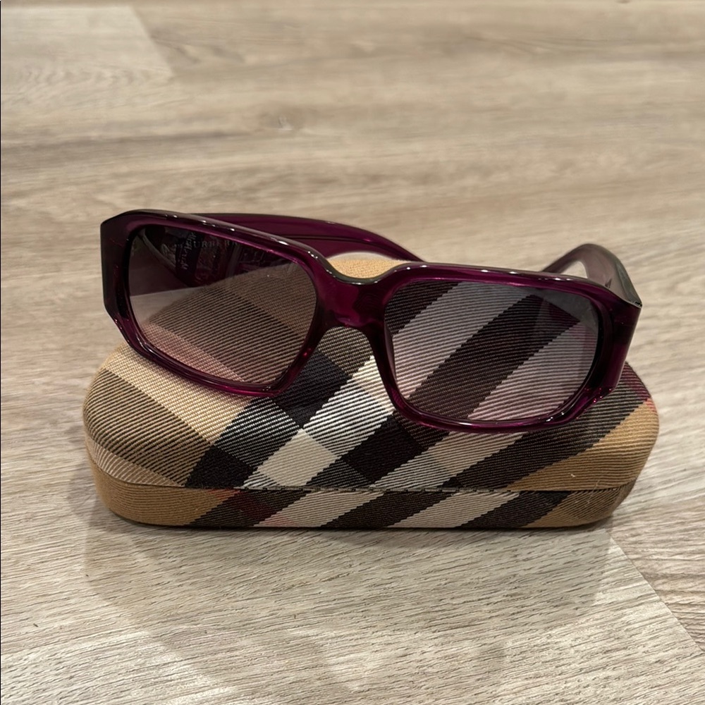 Burberry Purple Sunglasses With Case